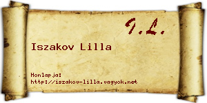 Iszakov Lilla névjegykártya